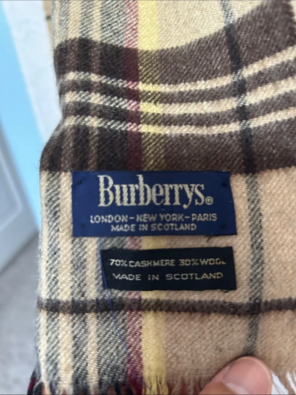 Burberry Plaid Tartan Pants in Tan and Brown